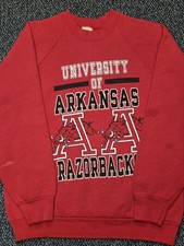 Vintage Arkansas Razorbacks Sweatshirt 80's Fits Small