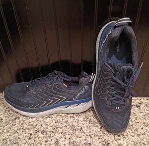 Hoka One One Clifton 4 X OV Outdoor Voices Men\'s 8 Blue Mesh Athletic Sneakers Hoka OV Clifton | shoe releases main image 4