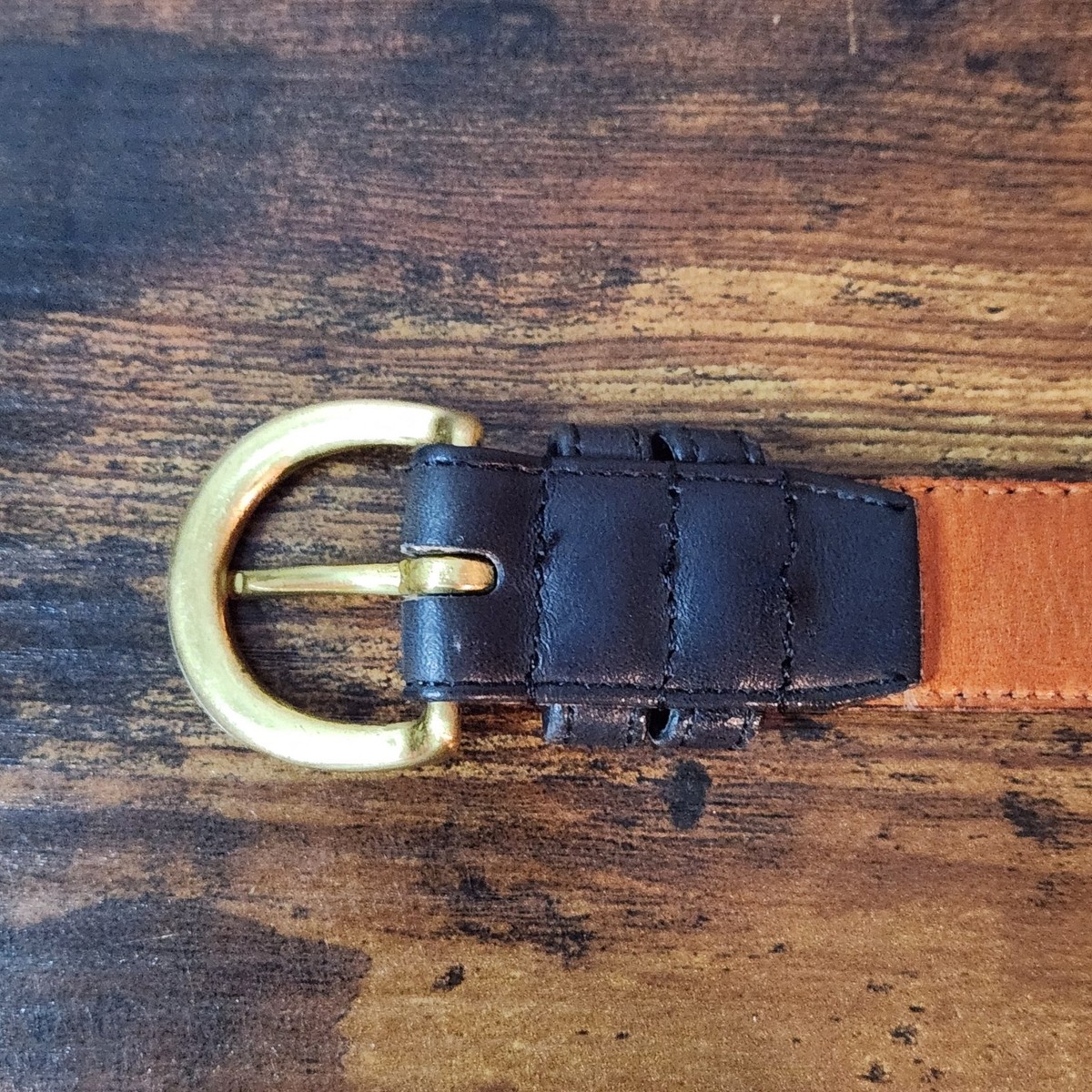 Vintage Coach 8400 Navy Leather Belt Large Gold Brass 