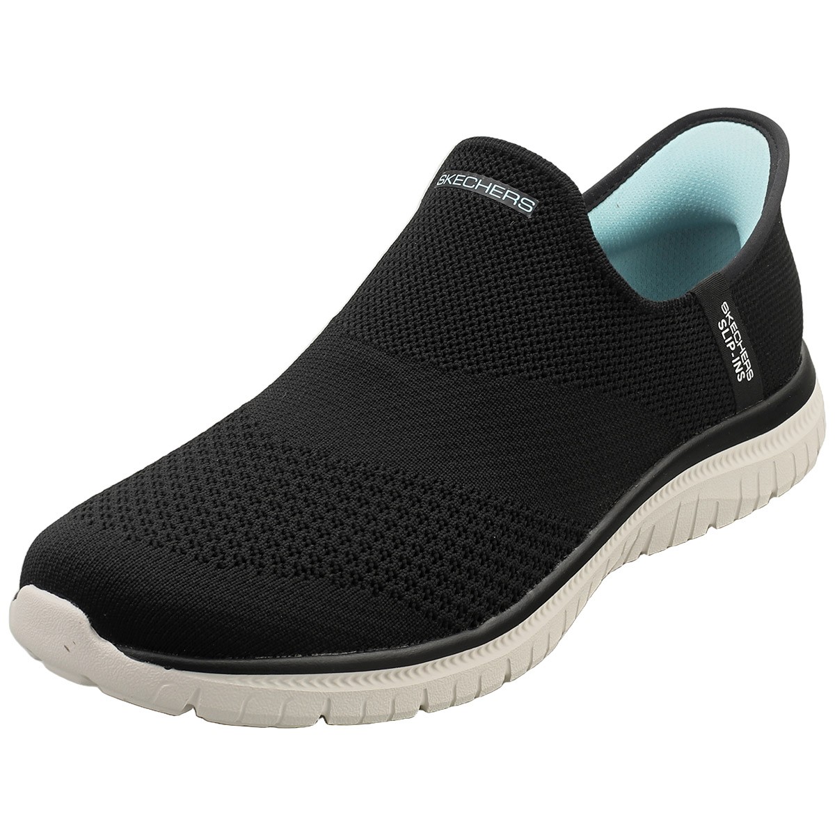 Skechers Damen VIRTUE-SLEEK VEGAN schwarze-weiße Schlupfschuhe