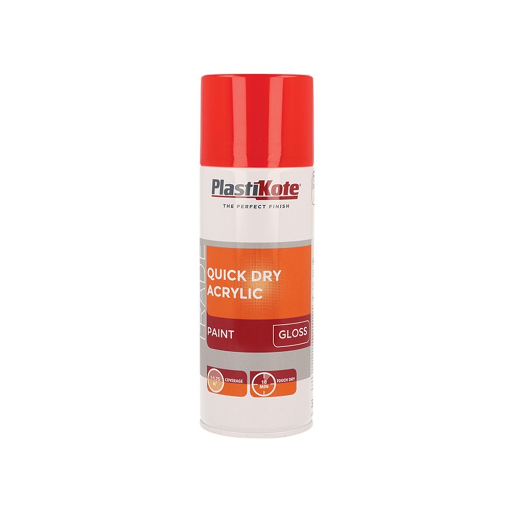 Plastikote Trade Quick Dry Acrylic Spray Paint Gloss Red 400Ml - 440.0071014.076 - Gloss Red - Image 3