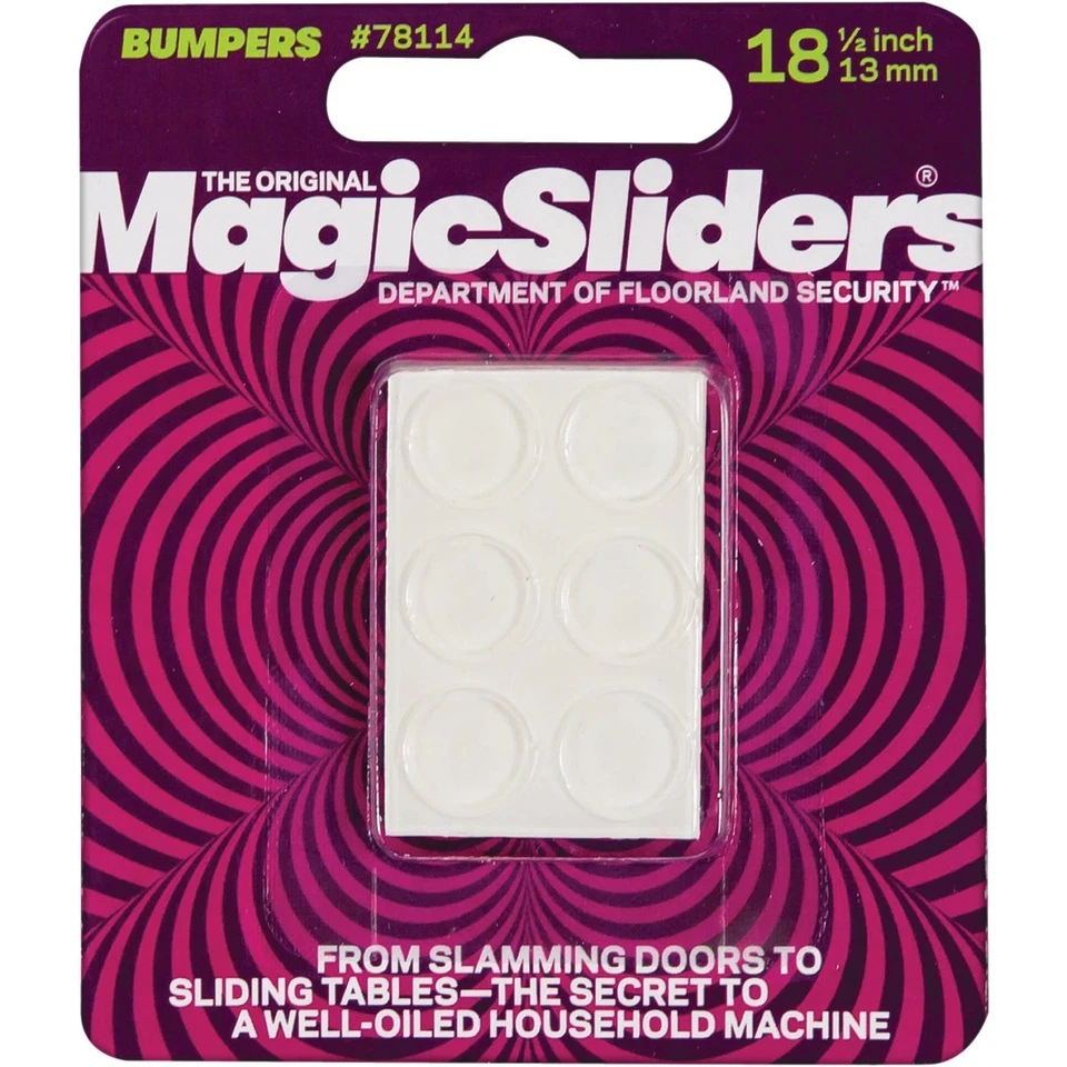 Deslizadores mágicos de 1/2 pulgada Parachoques redondos transparentes para muebles, (18 unidades) 78114 Magic Foto 2 de 2