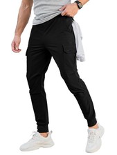 Men's Cargo Jogger Pants Stretch Sweatpants Slim Fit Tactical Pants with Zipp...