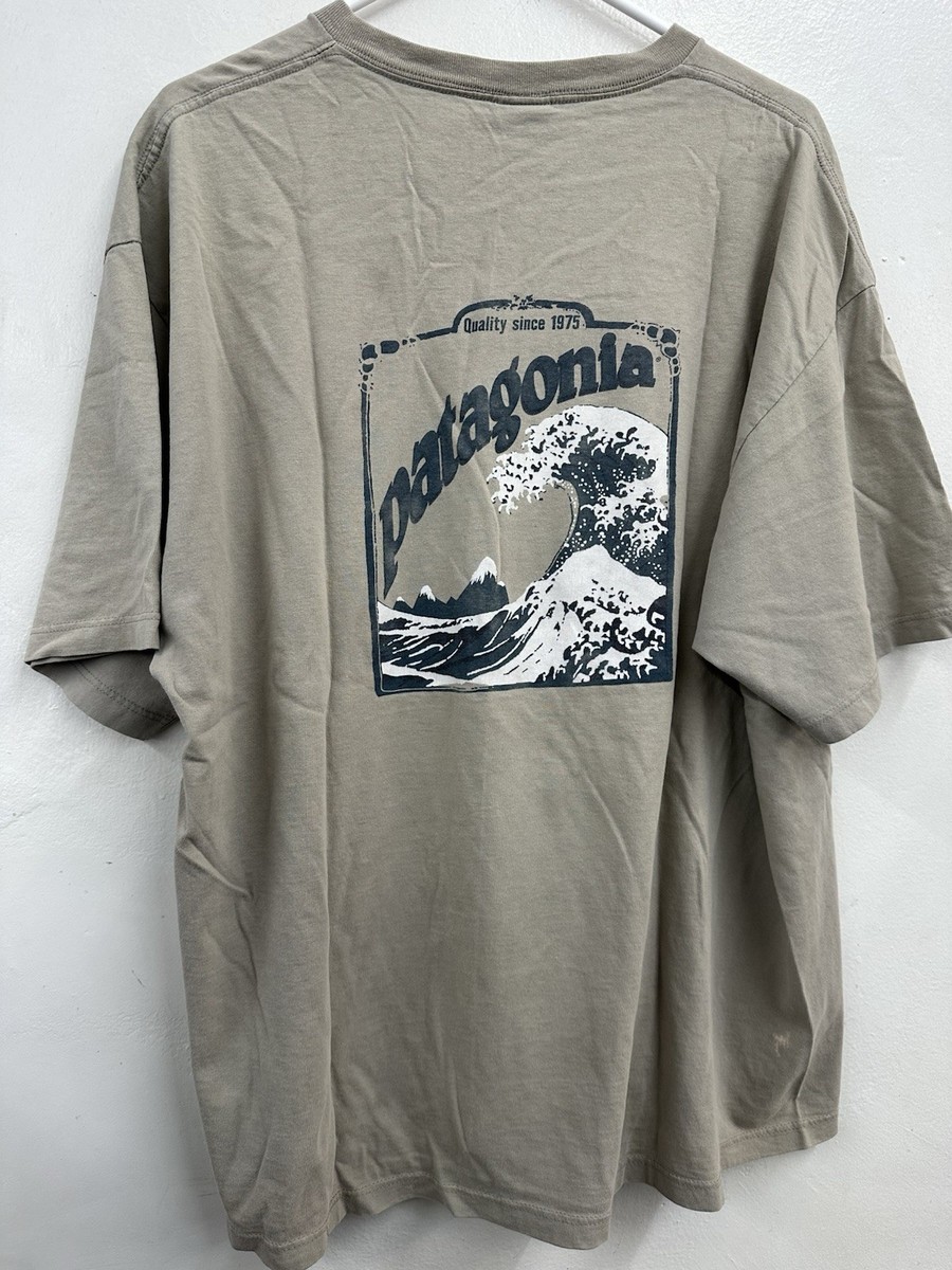 Vtg Patagonia Beneficial Hokusai Wave Shirt Mens XL Hiroshige