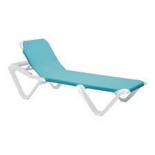 Grosfillex 99101241 Nautical Turquoise/White Chaise Lounge