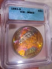 1881 S Morgan Silver Dollar $1 ICG MS63 - LUSTERY RAINBOW. Collectable . 111