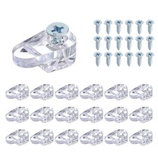 Glass Retainer Clips Kit with Screw, 0.79 x 0.43" Panel Fixing Clip Clear 20Pack