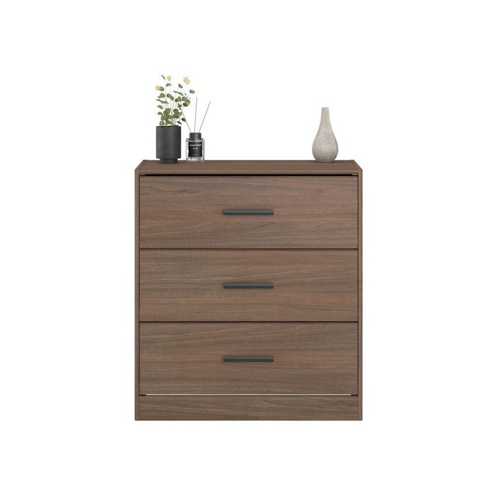 Commode AZUKA en orme torréfié à 3 tiroirs PARISOT 80x44x88 cm