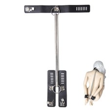 Stainless Steel Spreader Bar Adjustable Handcuffs Ankle Cuff Collar Bondage Set