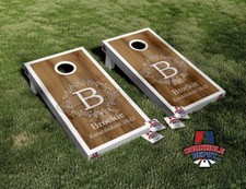 Custom Wedding Personalized Monogrammed Name Cornhole Board Vinyl Wrap Laminated