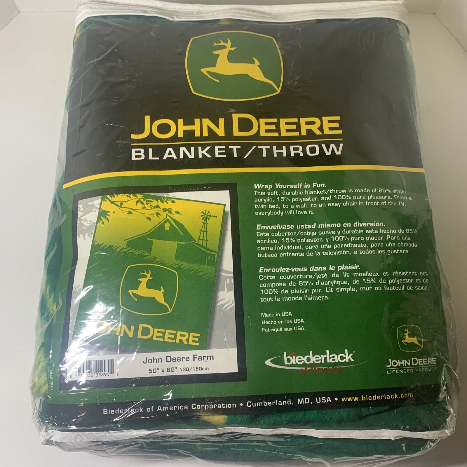 Vintage NOS John Deere Logo 50 X 60 Barn Throw Blanket By Biederlack USA For Sale Online EBay