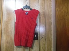 Pre-owned Teens/Boys Ralph Lauren Chaps Sleeveless Sweater-Sz L-Red