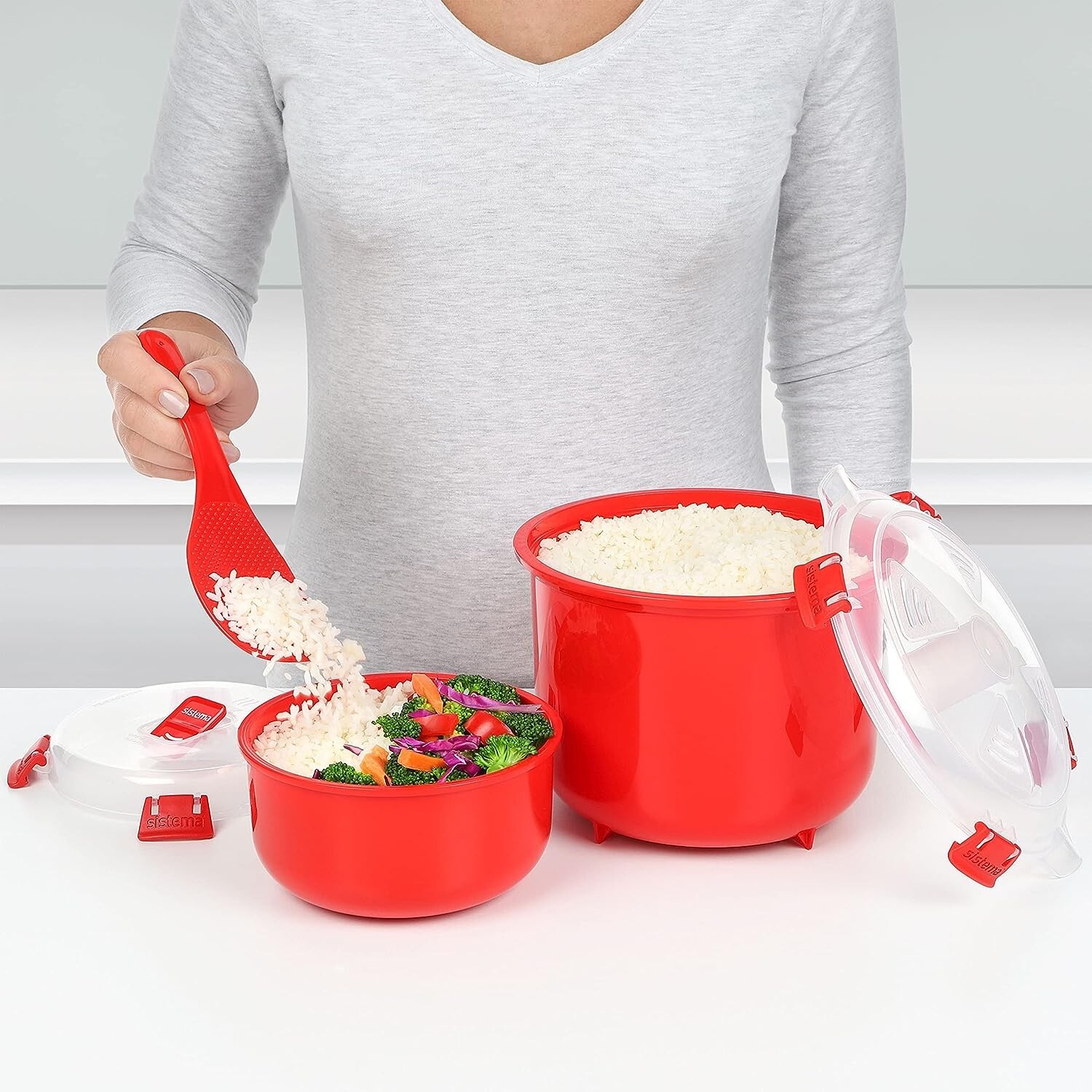 Sistema Microwave Rice Cooker 2.6 L Dishwasher Safe Small Rice