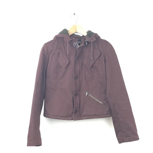 Miu Miu Jacket Coat S Red Maroon Zip Up Hoodie Cotton Women’s Long Sleeve