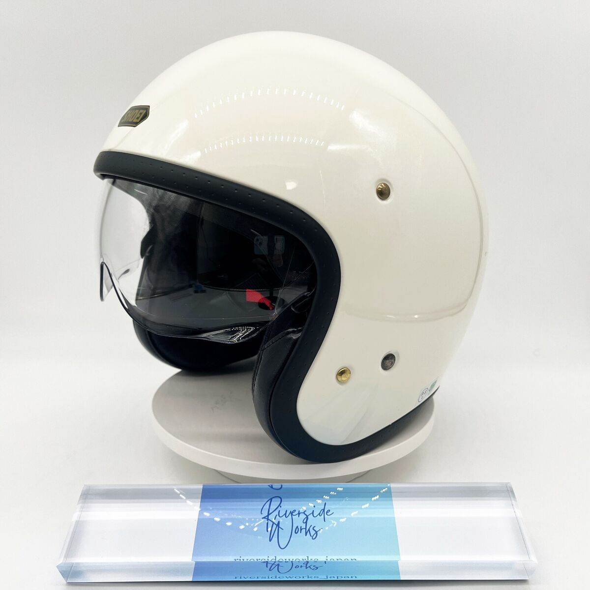 Shoei J O White Open Face Scooter Motorcycle Jet Helmet Size Shoei J O White Open Face Scooter Motorcycle Jet Helmet Size