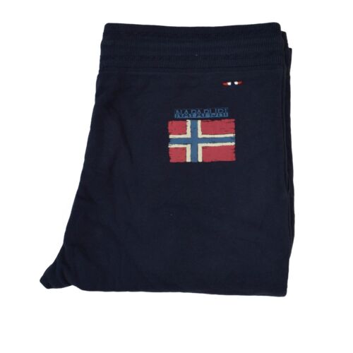 Napapijri Poly Fleece Track Pants Joggers Mens Bottoms Navy Blue Flag Norway new | eBay