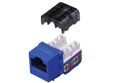 Vanco 820425 Cat6 90 Degree Keystone Insert (Blue)