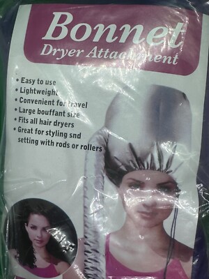 Bonnet Hair Dryer Attachment-W/ Silicone Hair Curlers-Extra Large