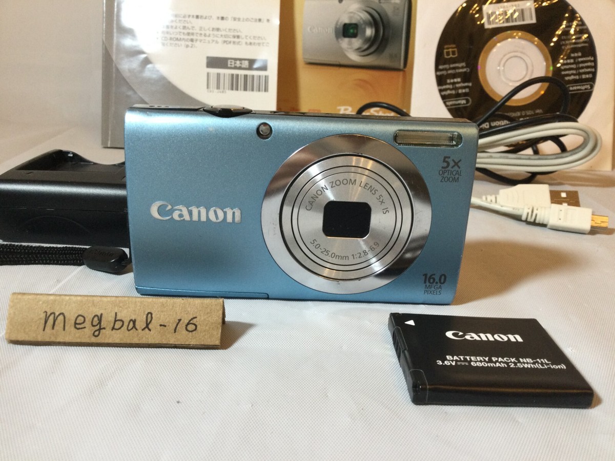 Canon PowerShot A2400 IS Blue 5x Optical Zoom Digital Camera Japan
