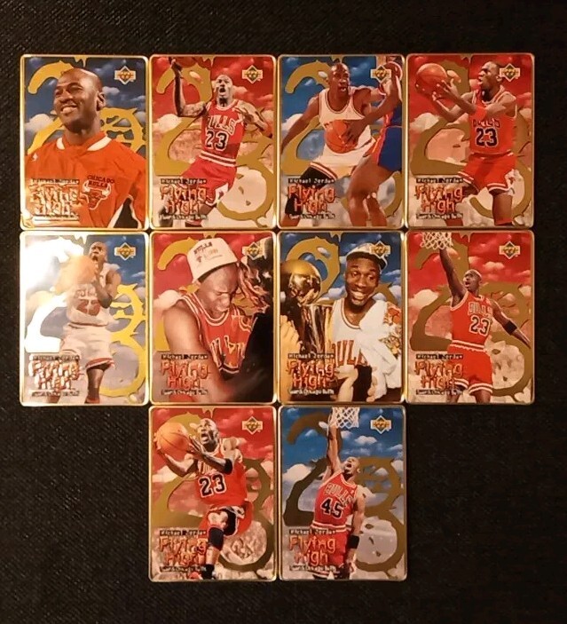1996 Upper Deck Michael Jordan Flying High 10 Card Set Metal Cards Complete