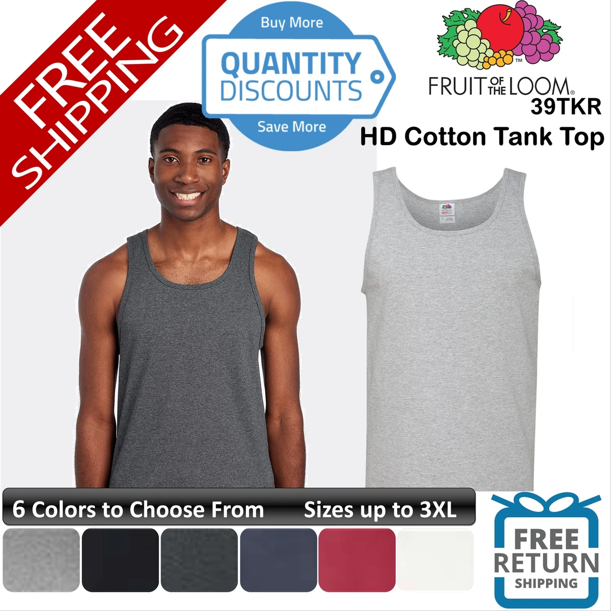 fruit of the loom men sleeveless tee