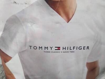 Tommy Hilfiger Mens White 3-Pack Classic V Neck Short Sleeve T