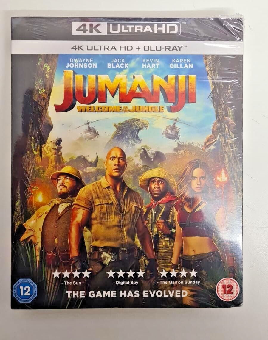4K UHD BLU-RAY  JUMANJI WELCOME TO THE JUNGLE    BRAND NEW SEALED UK STOCK