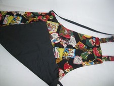 RED Vintage 1950s 1960s Childs Fancy Apron Cartoon Characters
