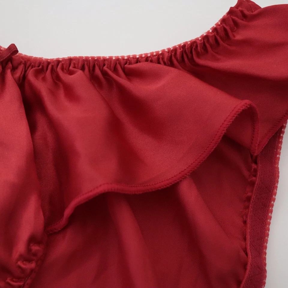 NUEVO Delicado De Colección JC Penney Poliéster Satinado Flutter Bikini Panty MEDIANO Foto 3 de 4