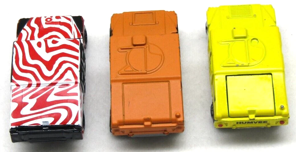 Matchbox Humvee Trucks Diecast Lot of 3 Red Print, Yellow and Orange Collection - Image 4 of 4