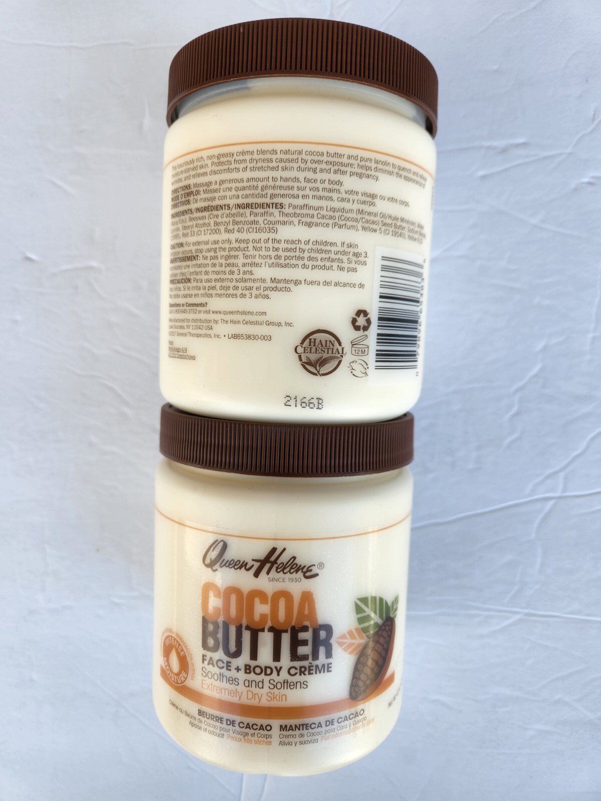 NEW 2 QUEEN HELENE COCOA BUTTER FACE + BODY CREME EXTREMELY DRY SKIN NET 15 OZ