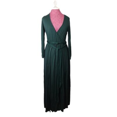 pine green dress SFNEEWHO Vintage Hornback Alligator Leather Sweetheart Tie Back Flared 3/4 Sleeve Midi Dresses 1x Women Dress Pine Green Cotton Linen Deep-V