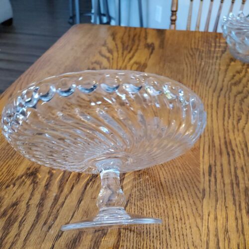 Schöne elegante Glas Fostoria Kolonie 7 3/4" runde Standfuß Display Tablett mit Lippe - Bild 3 von 5