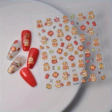 5D Embossed Chinese/Lunar New Year Dragon Assorted Designs Nail Art Vinly Decals