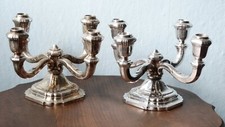 ZWEI Kerzenst&auml;nder 925er + 835er Silber Kandelaber Kerzenleuchter 720g