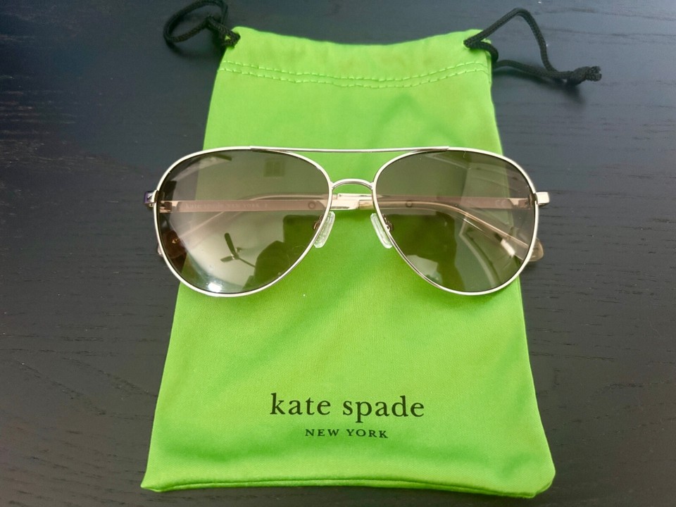 Kate Spade Emmaline Aviator Sunglasses Gold J5GHA with dust bag eBay