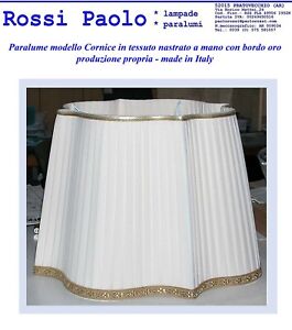 Made in Italy Produzione Propria cm 60 Paralume Tronco Cono Tessuto Plissettato nastrato a Mano 
