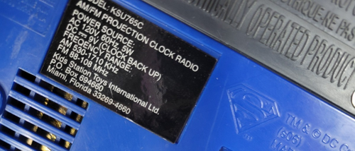 Vintage Superman Projektor Radiowecker Modell KSU765C spielt Superman-Hymne! LESEN - Bild 16 von 19