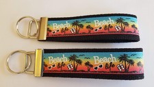 Beach Life 6" Keychain Key Fob Key Ring Wrist Strap Gift Strong Ocean Vacation