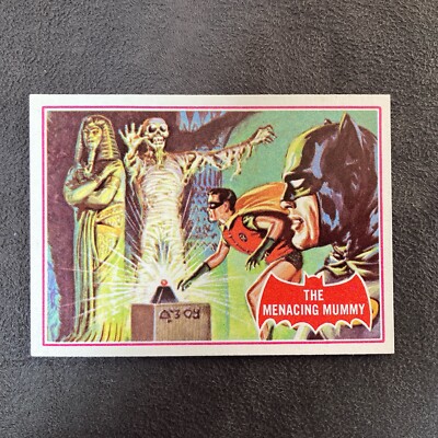 1966 Topps Batman Red Bat #3A The Menacing Mummy Card Puzzle Back (id 114)