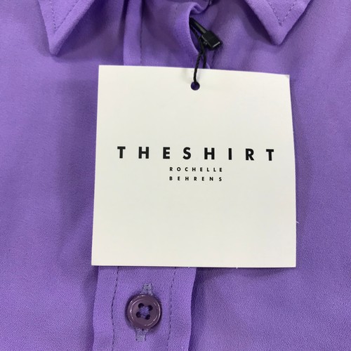 The Shirt by Rochelle Behrens Top Womens Extra Small Button Up Purple Dress Poly - Picture 5 of 16