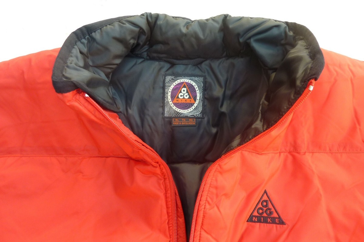 トップス NIKE ACG DOWN JACKET 90s Nike Vintage ACG Orange and Dark Gray 1990's Winter Jacket