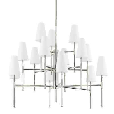 HUDSON VALLEY 15-LIGHT CHANDELIER CEILING FIXTURE POLISHED NICKEL 48''W #3748-PN