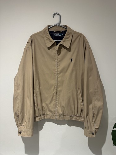 Polo Ralph Lauren Jacke Herren XL beige Harrington kariert gefüttert Vintage