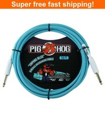 Pig Hog PCH10DB 1/4" to 1/4" Daphne Blue Instrument Cable, 10ft - New