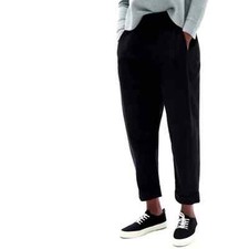 Everlane Black Cuffed Hem High Waisted Trousers Pants Size 0