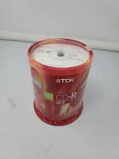 NEW SEALED TDK CD-R Spindle 100 Pack 700 mb 52x 80 min Recordable Burnable Discs