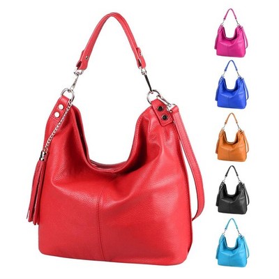 ITALY DAMEN LEDER TASCHE HOBO Schultertasche Business Shopper Umhängetasche 
