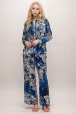 Johnny Was Workshop Blue Smocked Waist Pant W61824-7