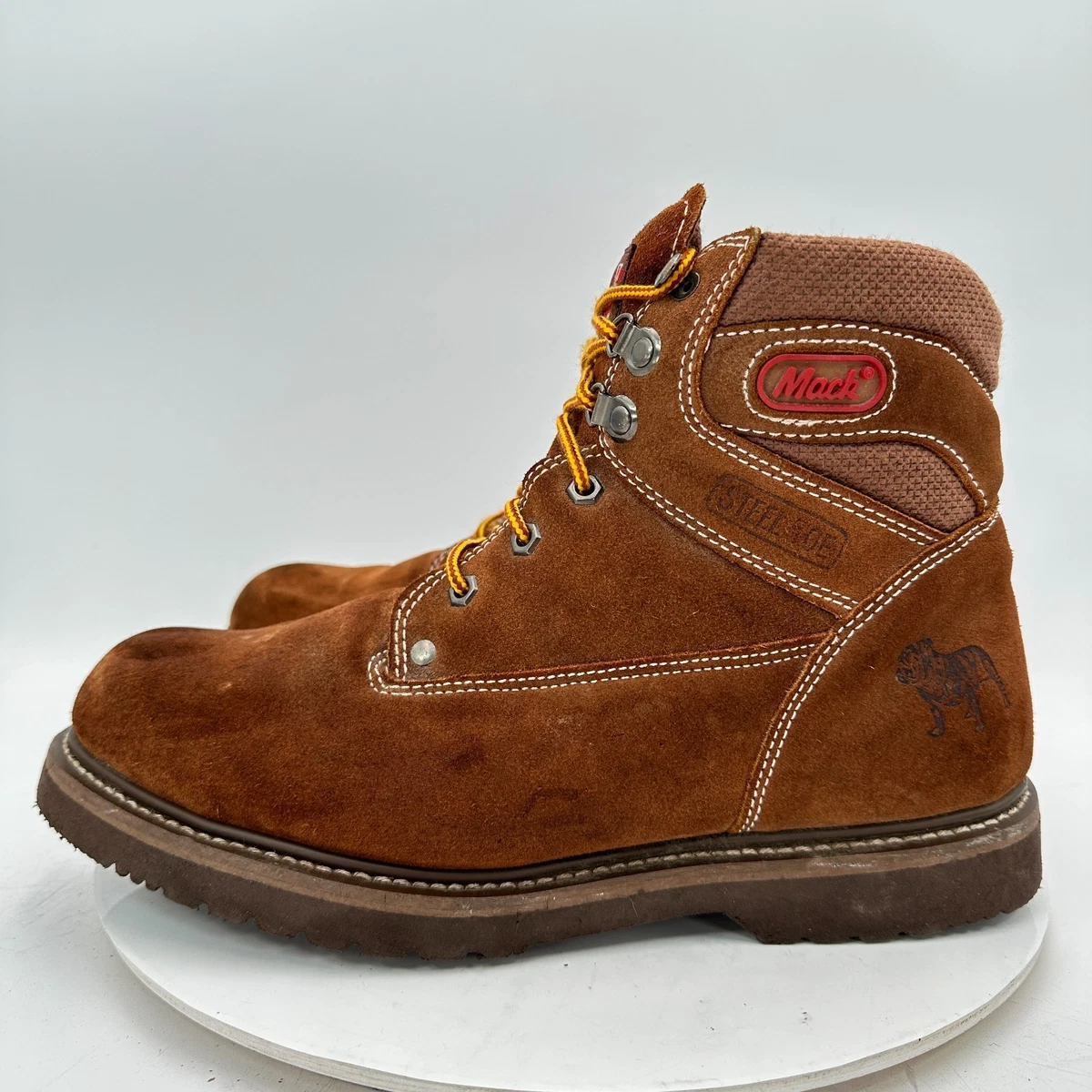 Mack Mens Steel Toe Brown Leather Work Boots ANSI Z41 PT 99 098-04-0111 Size 7.5 Mack Brown Leather Upper Boots for Men for Sale | Shop New  main image 2